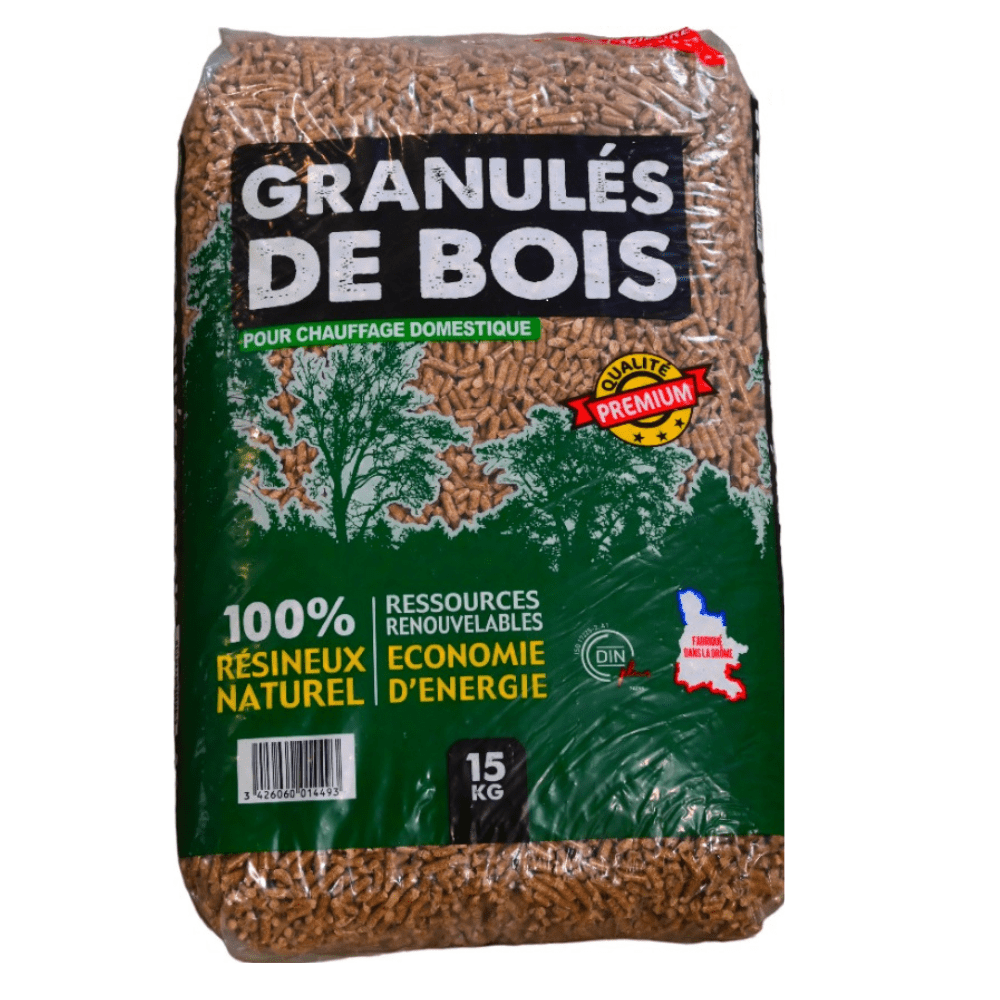 Premium-Holzpellets 15 kg ECOBOIS DIN+ Hochleistung