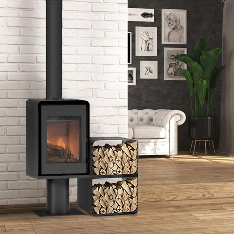 Domino-Holzofen mit Fuß und 2-Stufen-Modul – 8,5 kW