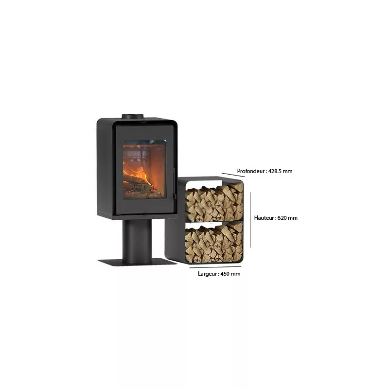 Domino-Holzofen mit Fuß und 2-Stufen-Modul – 8,5 kW — Foto 4