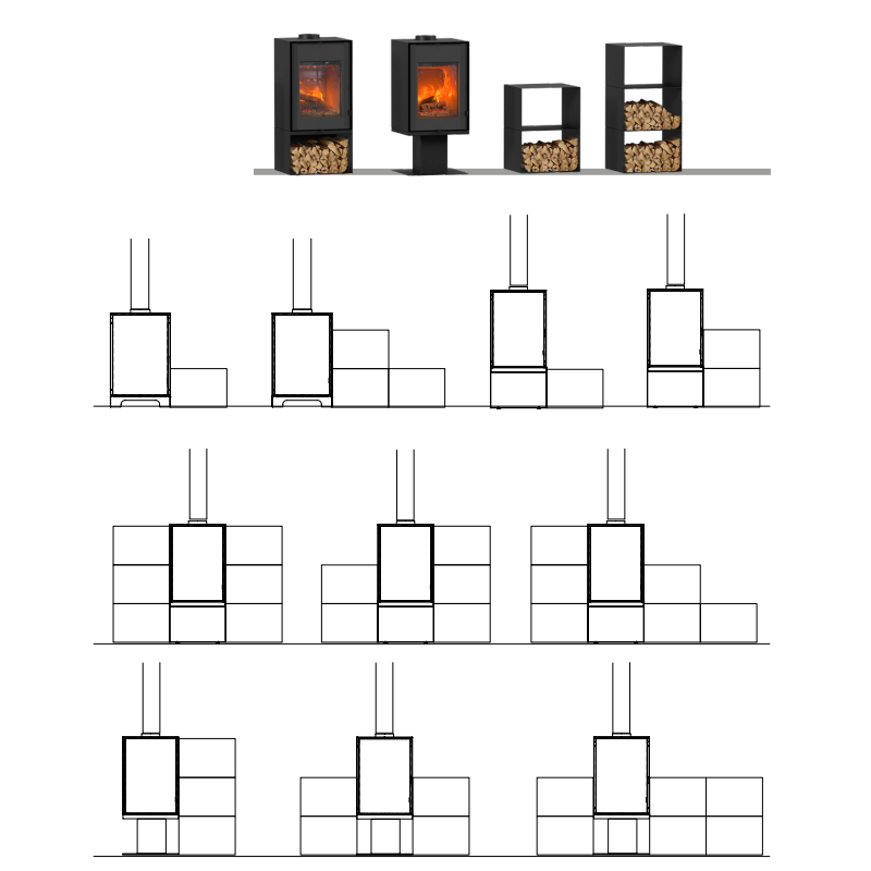 Domino-Holzofen mit Fuß und 2-Stufen-Modul – 8,5 kW — Foto 7