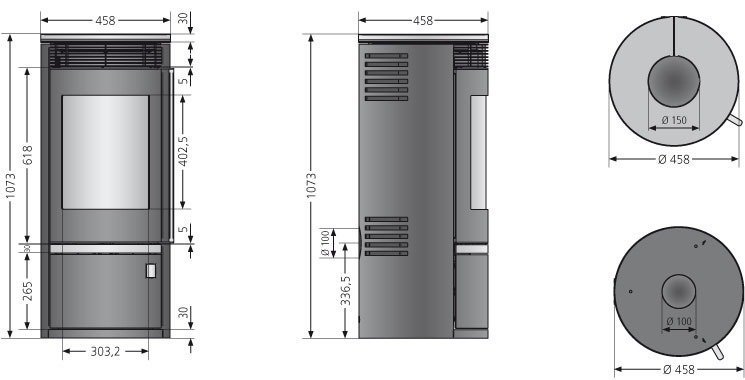 Oranier Kaminofen Rota Top 2.0 – 5,5 kW mit Sandstein-Abdeckung — Foto 2
