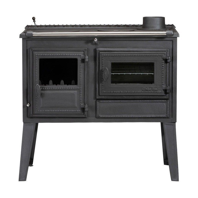 Globe Fire Atlas – Holzherd 7 kW aus Gusseisen mit Backofen &amp;amp; Kochplatten — Foto 5